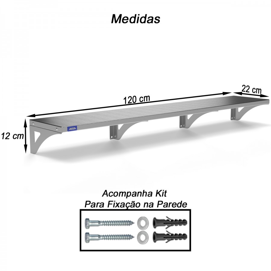 Prateleira Aérea 22 x 120 - Aisa